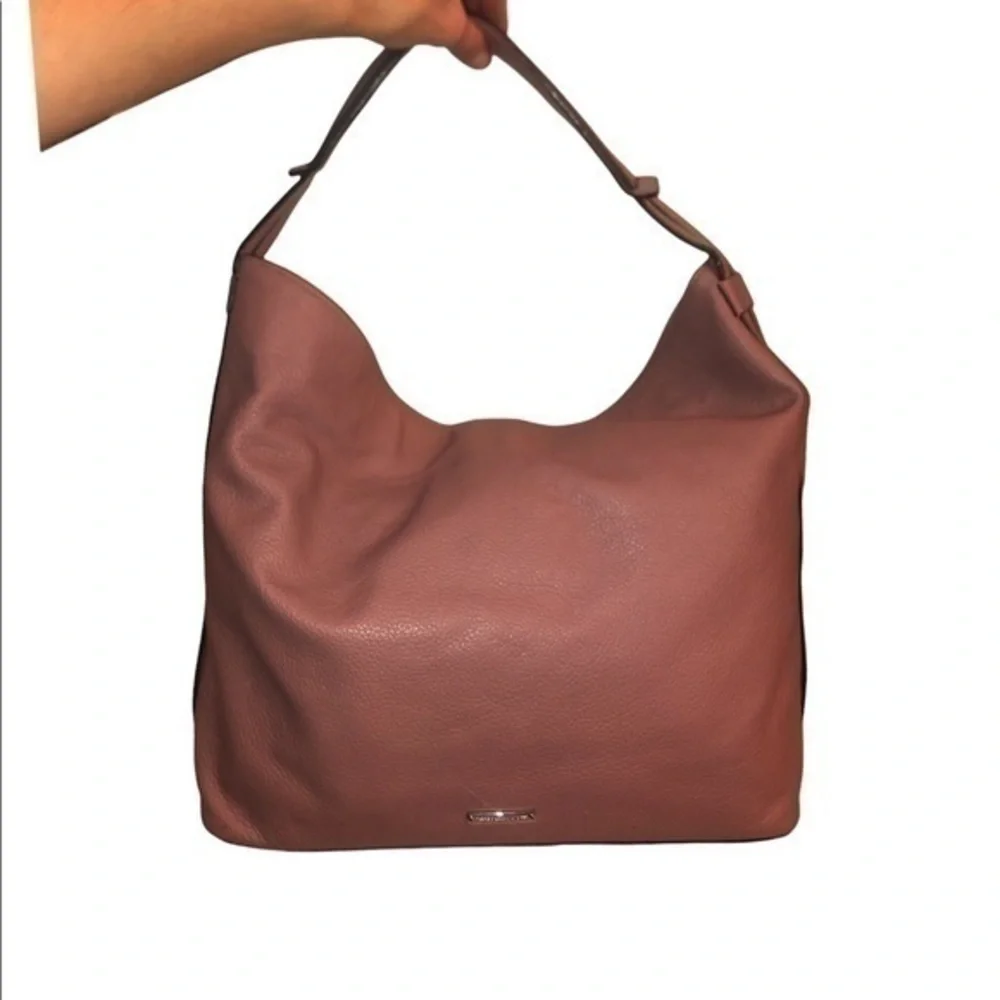 Rebecca MINKOFF pink leather tassel hobo bag